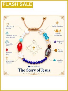 Christian Faith Bracelet Adjustable Wrap Beaded Story of Jesus Gift for Women